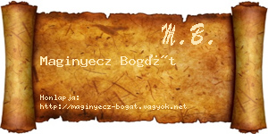 Maginyecz Bogát névjegykártya
